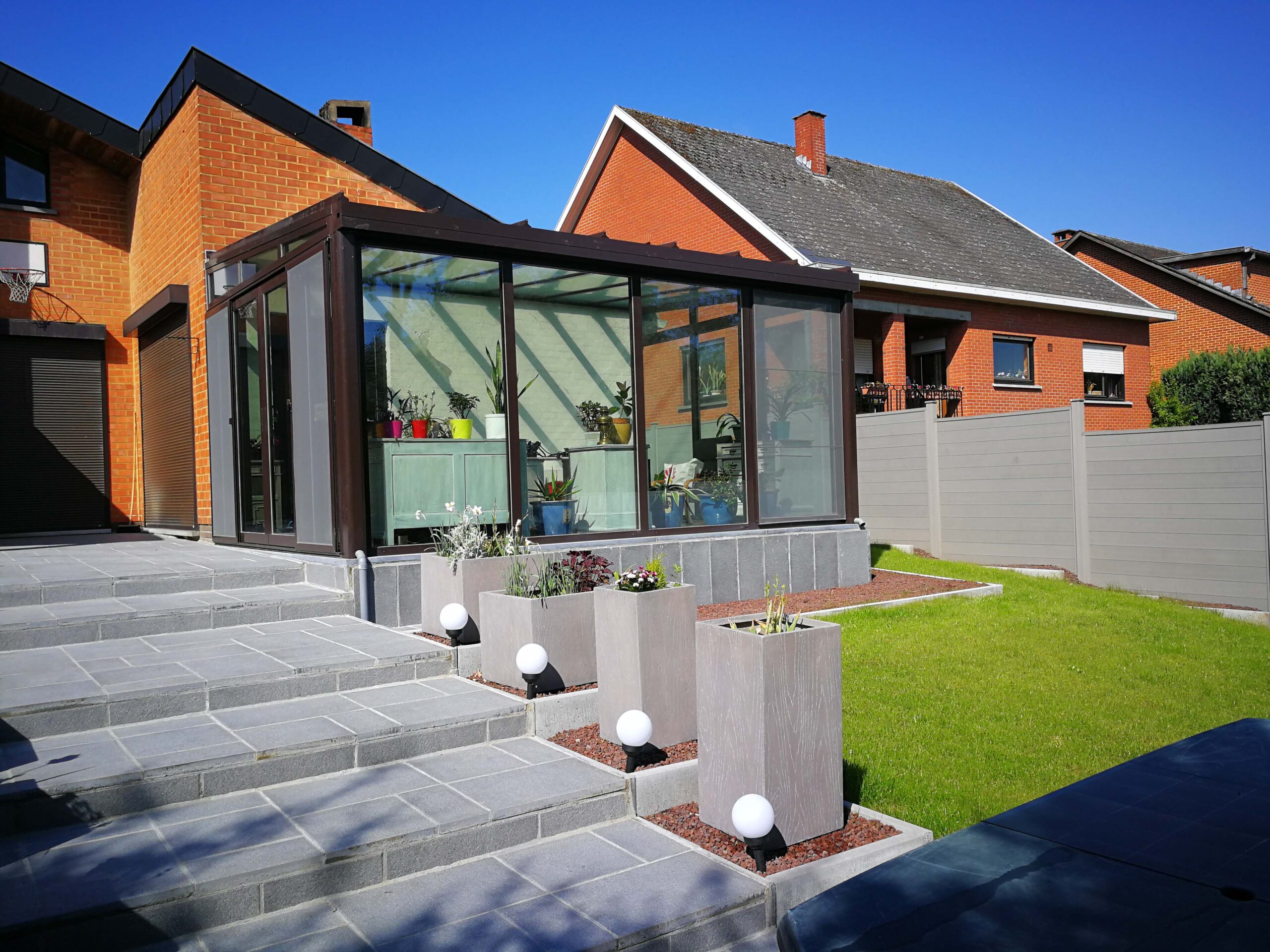 Alunion veranda terrasse aluminium sur mesure Hainaut Belgique Wallonie La Louviere